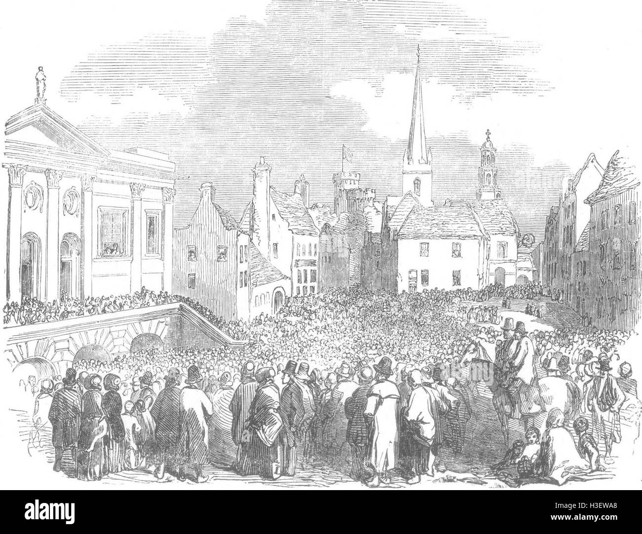 Irland große Mieter-Recht-treffen in Kilkenny 1850. Illustrierte London News Stockfoto