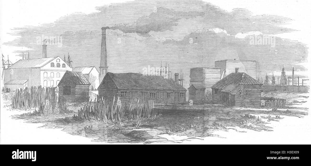 LONDON Hale Rakete Fabrik in Rotherhithe 1853. Illustrierte London News Stockfoto