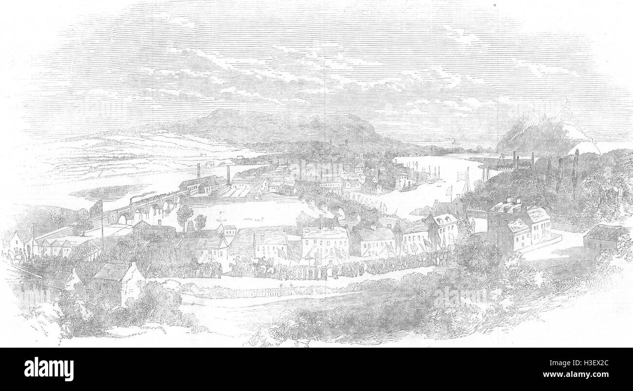Schottland-Zeremonie der neuen Dumbarton 1853 Gründung. Illustrierte London News Stockfoto