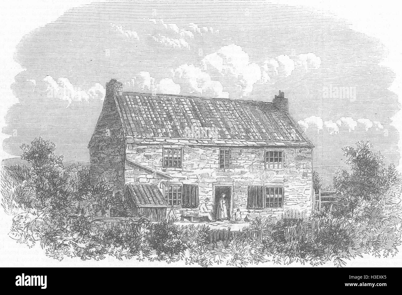 NORTHUMBS George Stephensons Geburtshaus, morgen 1864. Illustrierte London News Stockfoto