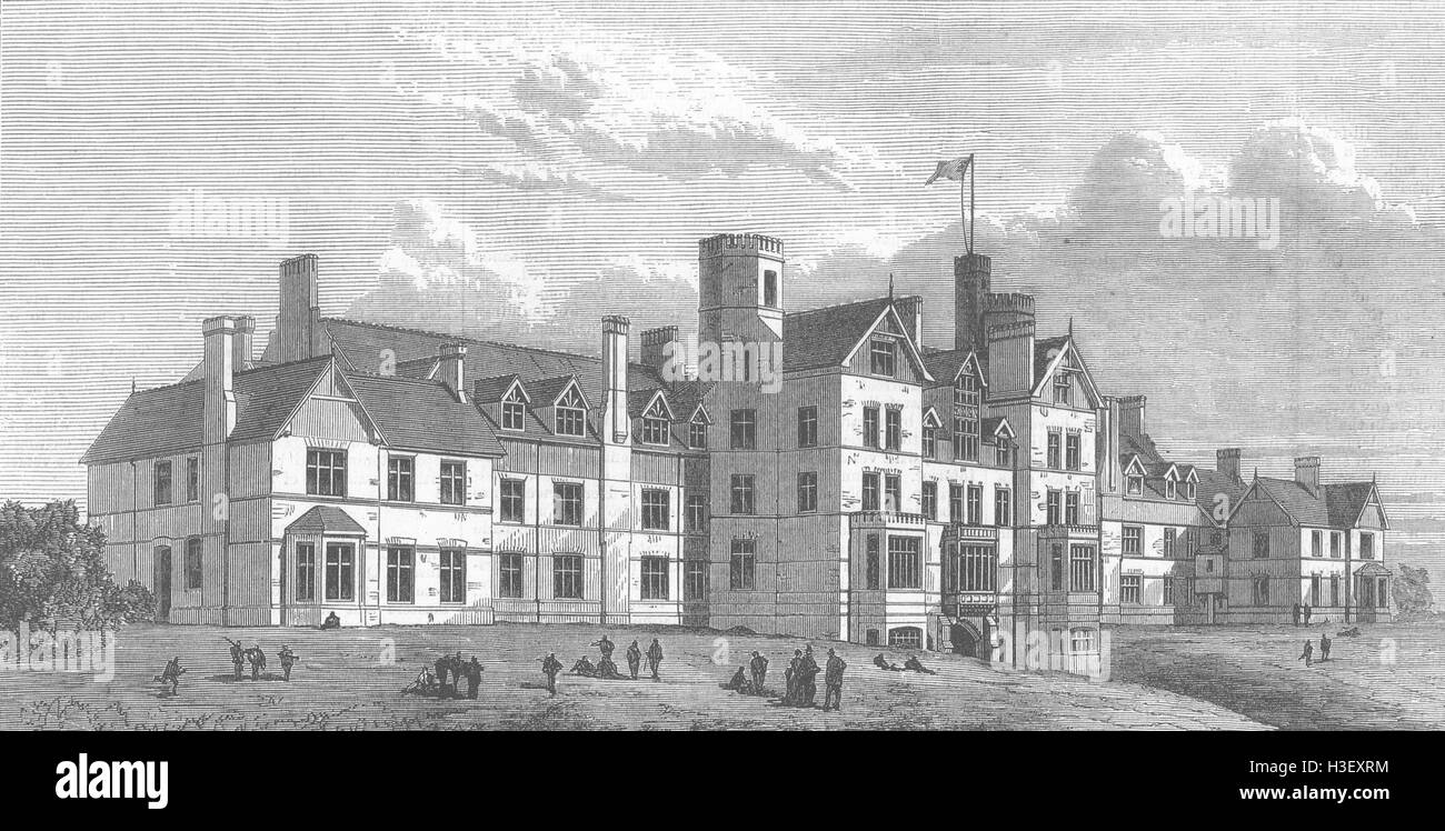 NORFOLK Norfolk County School, bei Elmham 1874. Illustrierte London News Stockfoto