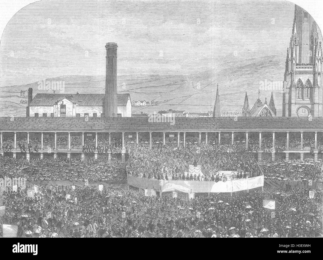 YORKS Jubiläumsfeier, Stück Hall, Halifax 1866. Illustrierte London News Stockfoto