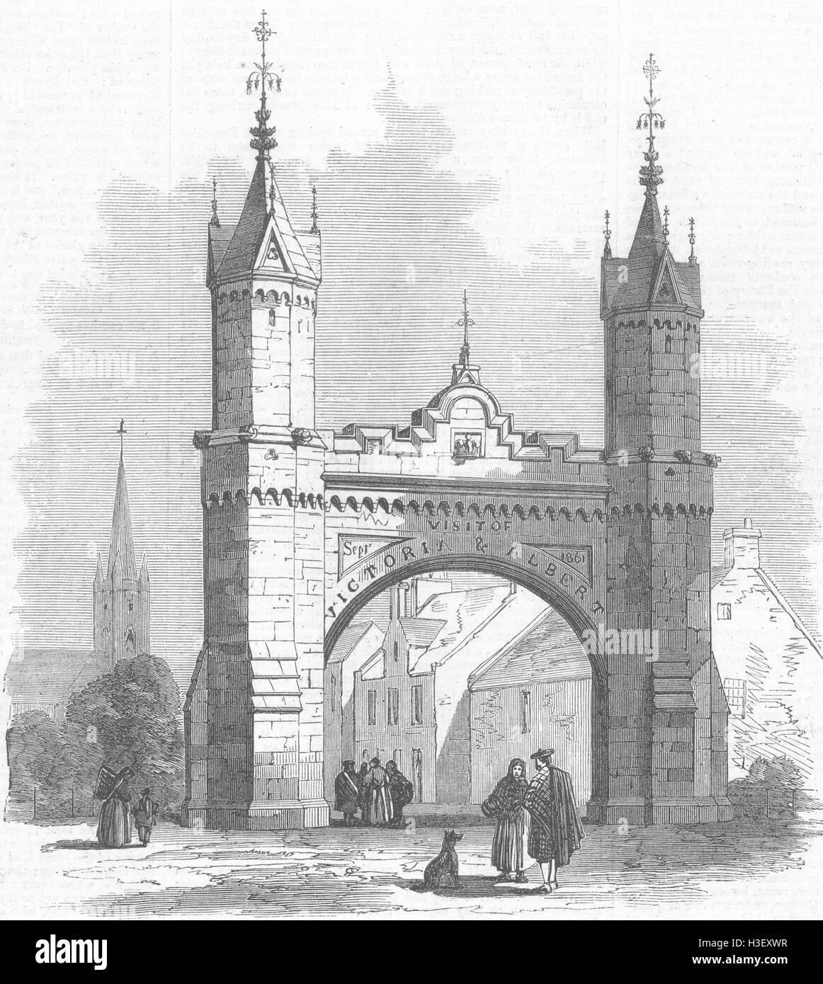 Schottland-Memorial Arch, Fettercairn, Kincardineshire 1866. Illustrierte London News Stockfoto