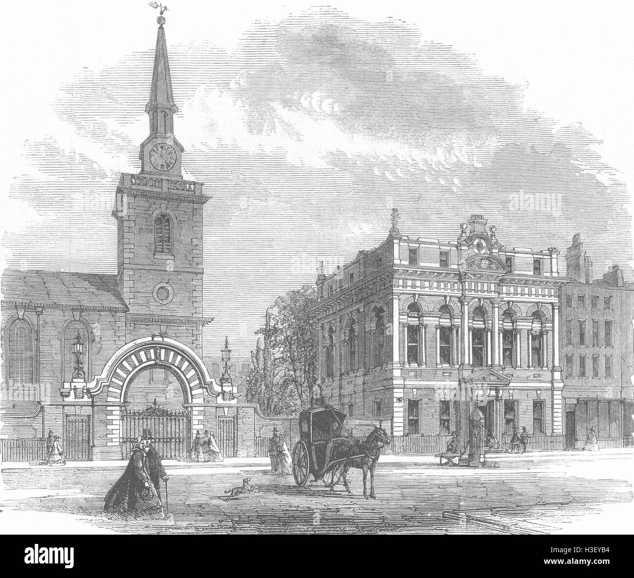 LONDON St James's neue Sakristei Halle, Piccadilly 1862. Illustrierte London News Stockfoto