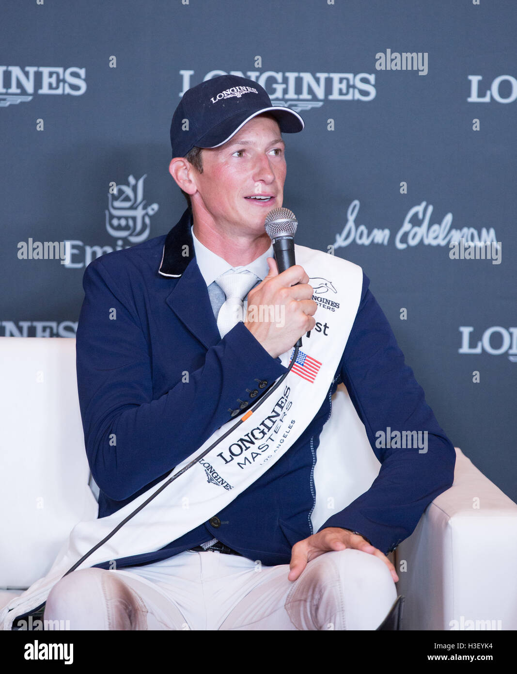 Daniel Deusser besucht Longines Grand Prix Event bei den Longines Meister Los Angeles 2016 im Long Beach Convention Center am 2. Oktober 2016 in Long Beach, Kalifornien Stockfoto