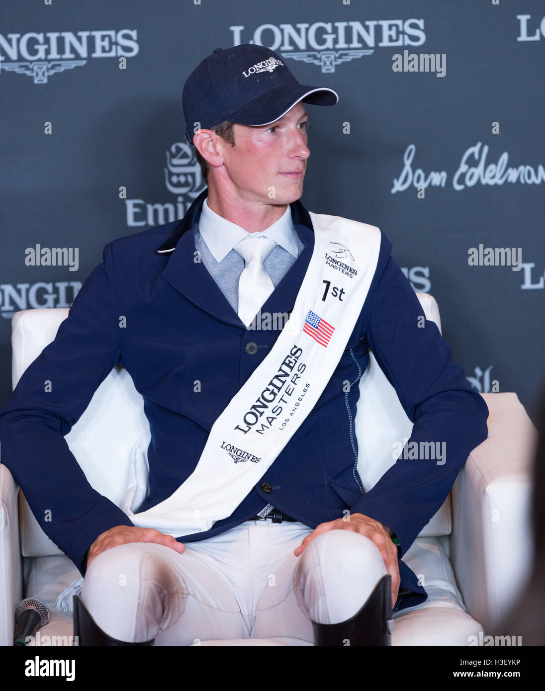 Daniel Deusser besucht Longines Grand Prix Event bei den Longines Meister Los Angeles 2016 im Long Beach Convention Center am 2. Oktober 2016 in Long Beach, Kalifornien Stockfoto