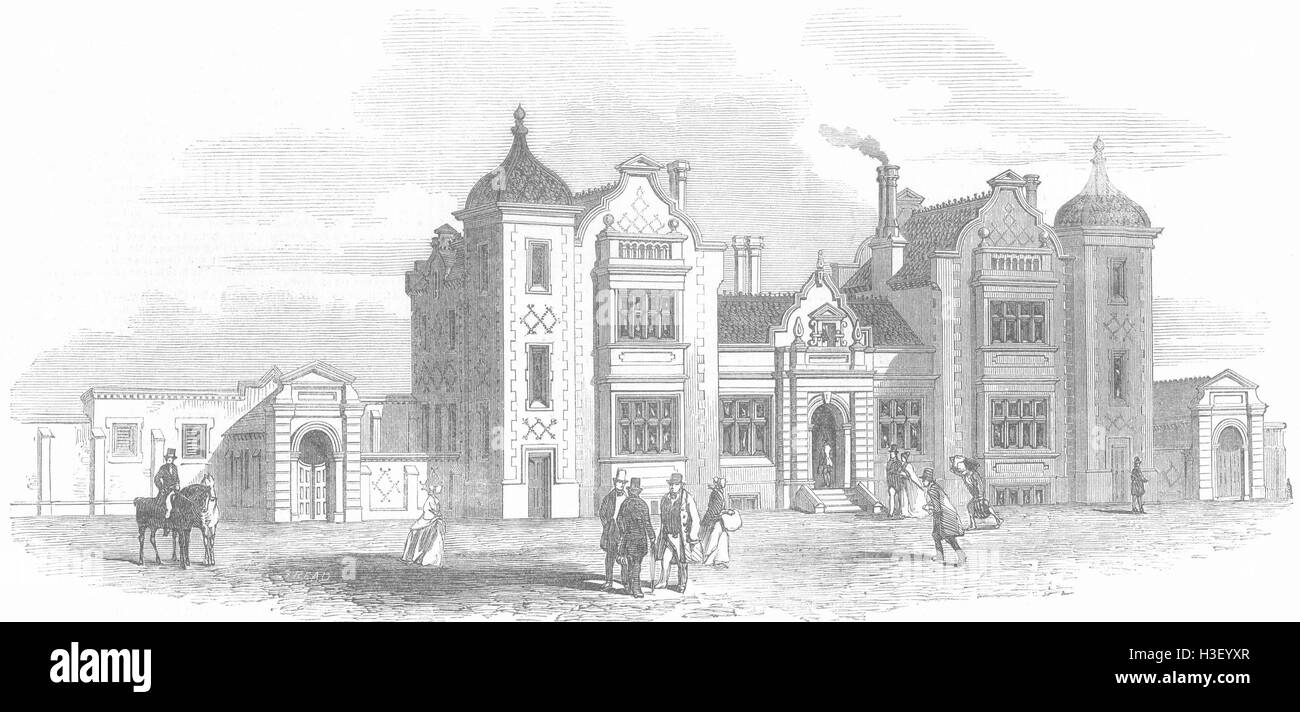 NORFOLK Needham Market Station 1849. Illustrierte London News Stockfoto