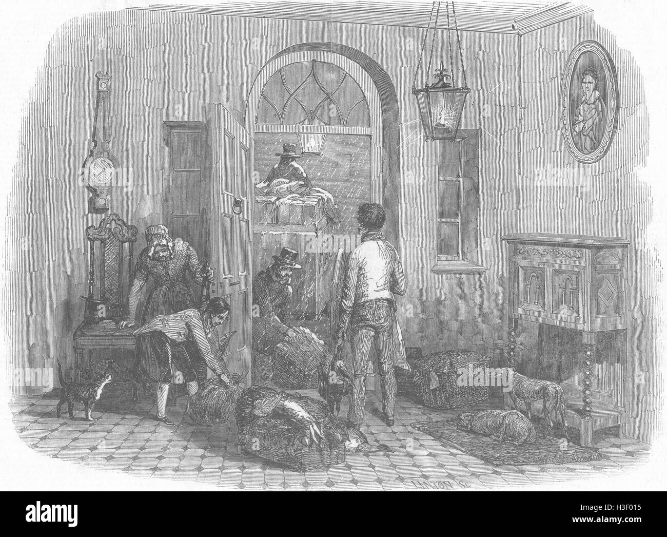RELIGION-Weihnachten-Komplimente der Saison 1846. Illustrierte London News Stockfoto