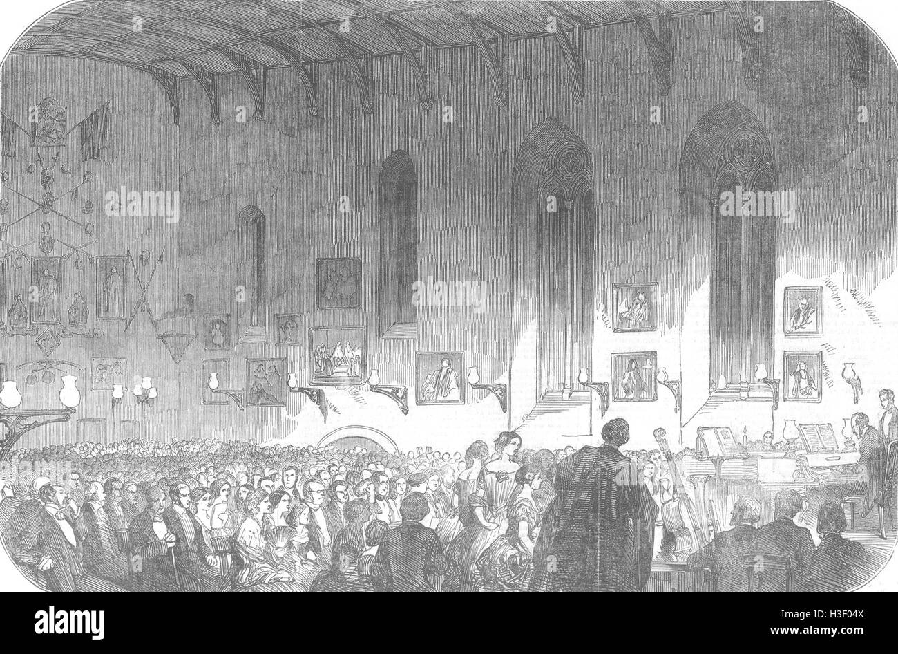 DURHAM Konzert, Saal des University College Durham 1851. Illustrierte London News Stockfoto