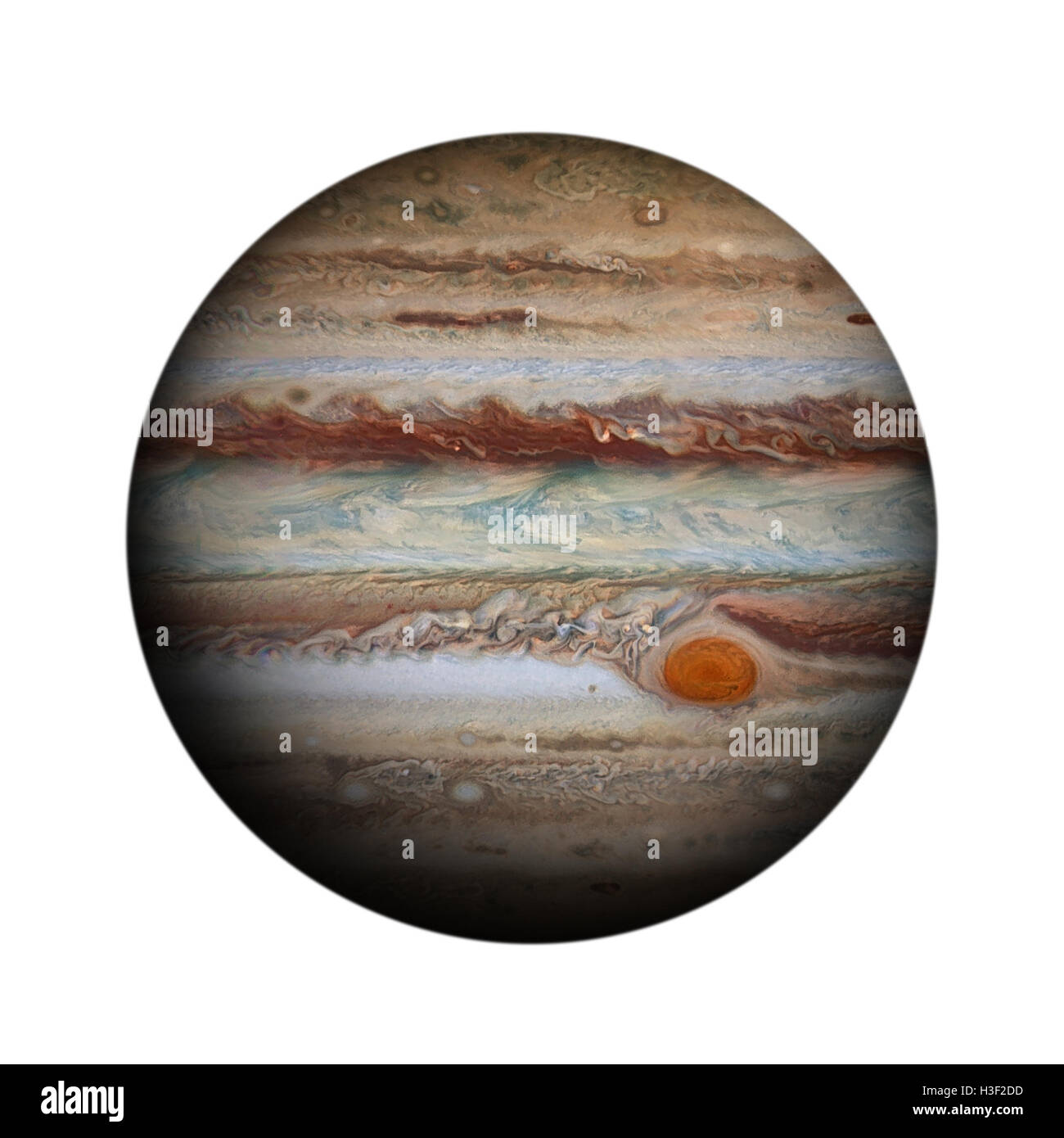 Sonnensystem - Jupiter. Isolierten Planeten auf weißem Hintergrund. Elemente dieses Bildes, eingerichtet von der NASA Stockfoto