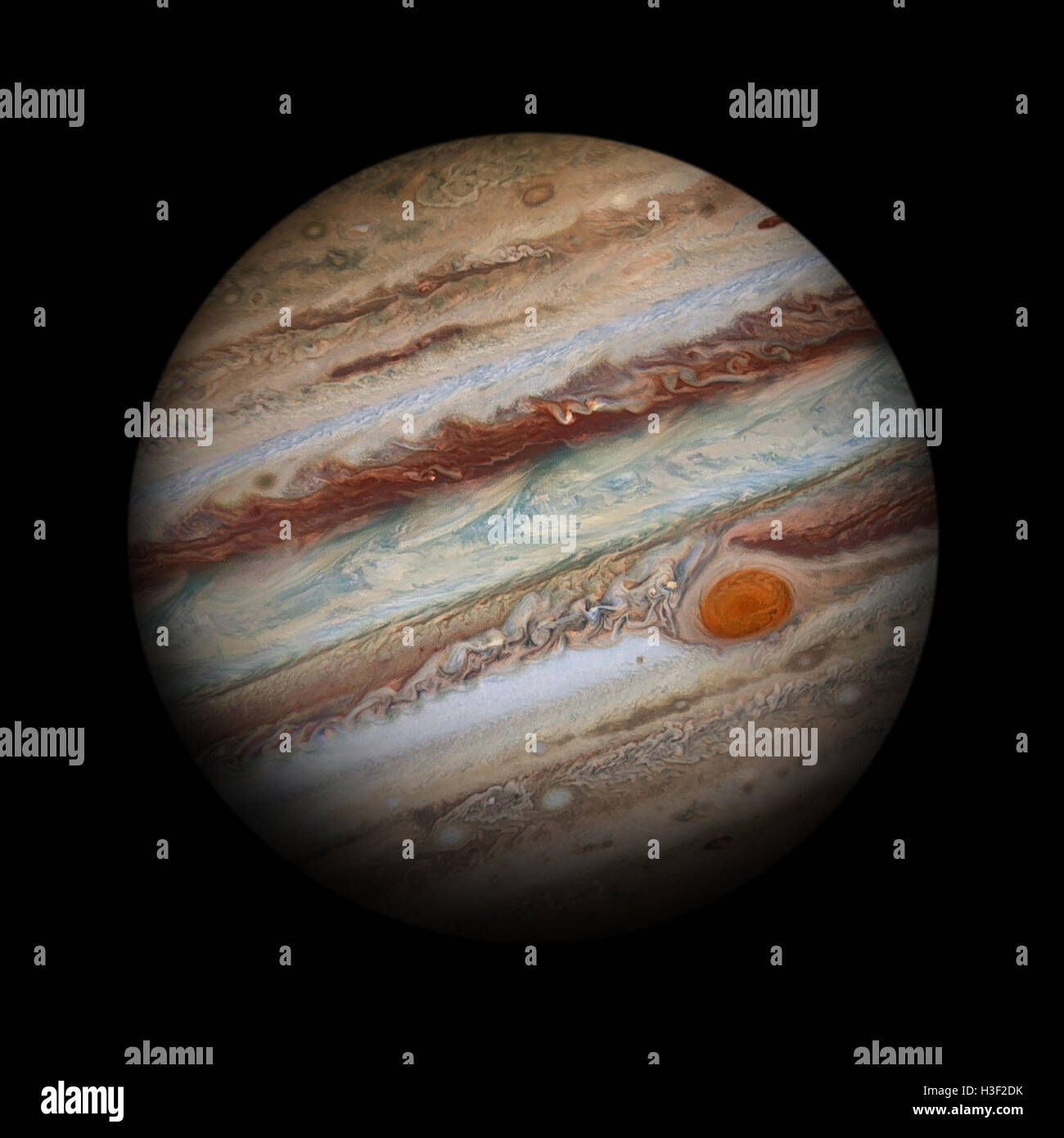 Sonnensystem - Jupiter. Isolierten Planeten auf schwarzem Hintergrund. Elemente dieses Bildes, eingerichtet von der NASA Stockfoto