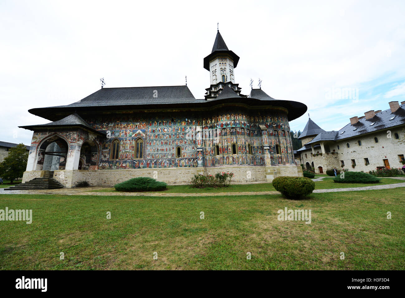 Die schöne Kirche zu gemalt Klosters Sucevita in nördlichen Moldawien, Rumänien. Stockfoto