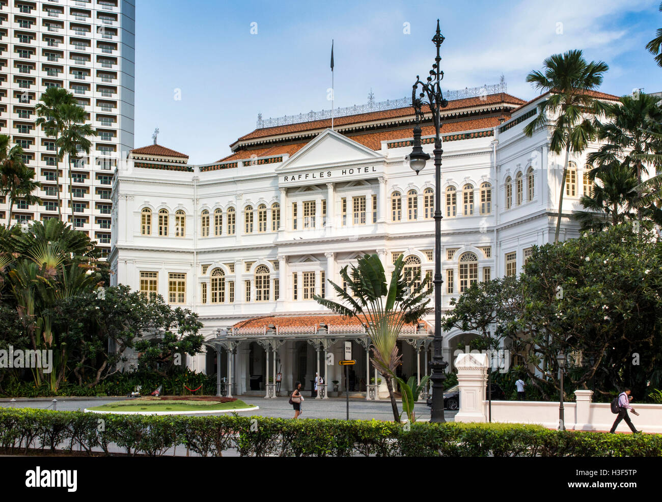 Beach Road, Singapur Raffles Hotel Stockfoto