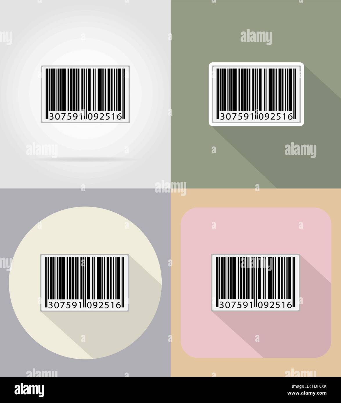 Barcode flache Symbole Vektor-Illustration auf Hintergrund isoliert Stock Vektor