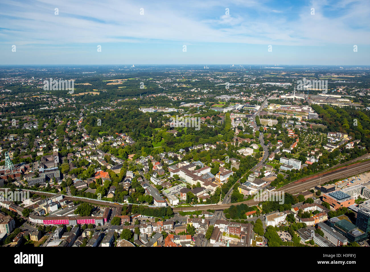 Luftbild, Augusta Kranken Organen, Krankenhaus, medizinische Zentren Augusta von Bochum-Hattingen, Bochum, Ruhrgebiet, Stockfoto