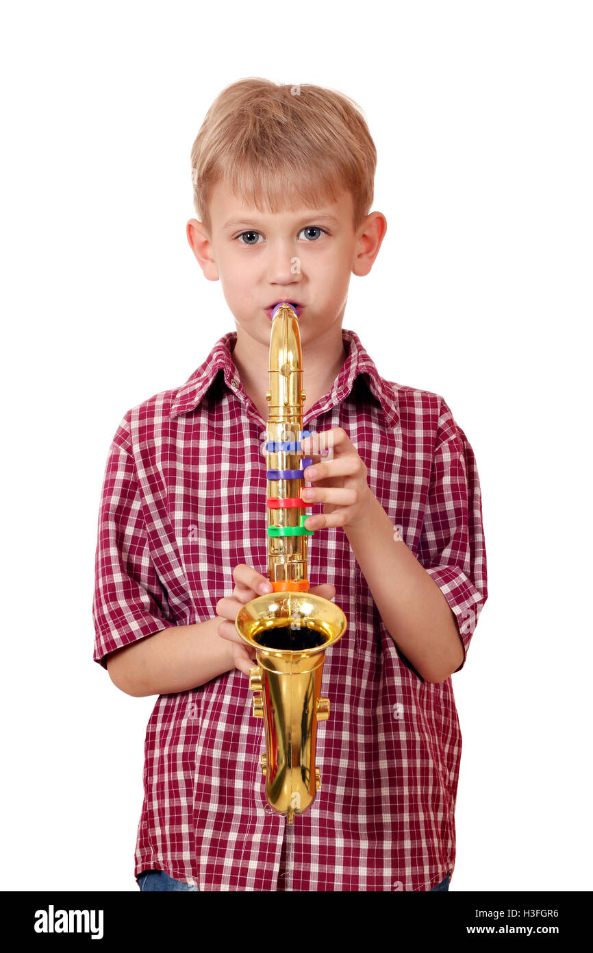 junge Musik Saxophon-Porträt Stockfoto