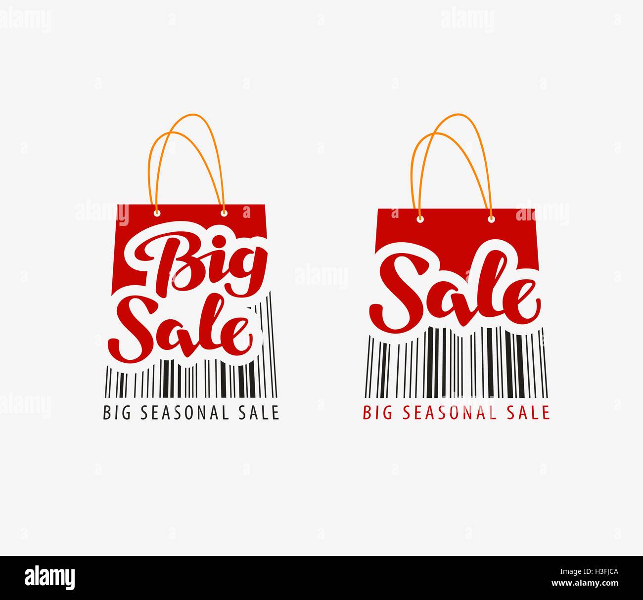 Ausverkauf. Einkaufstasche mit Barcode. Vektor-illustration Stock Vektor