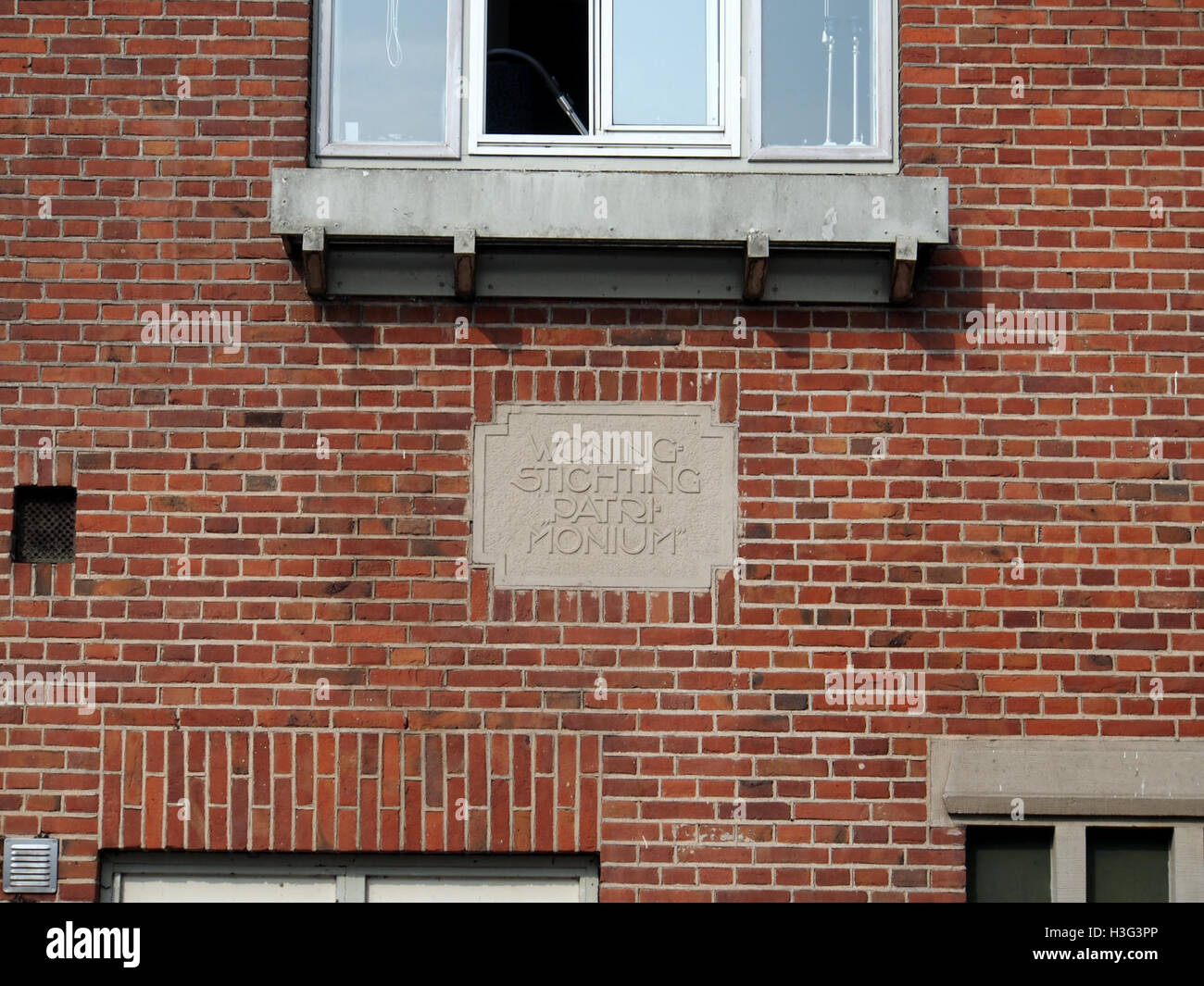 Ganzenweg traf Gevelsteen Woningstichting Patrimonium Stockfoto