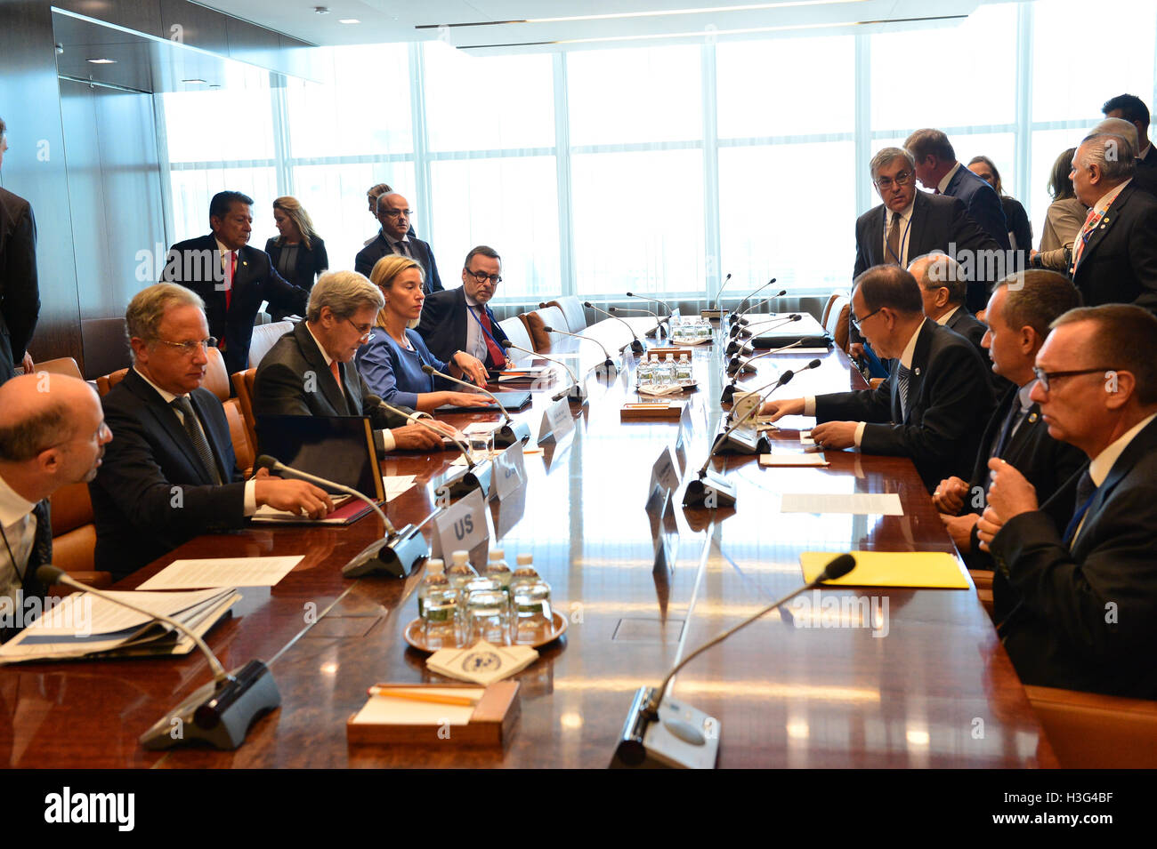 US Staatssekretär John besucht das Treffen des Quartetts bei den Vereinten Nationen in New York City, New York am 23. September 2016. Stockfoto