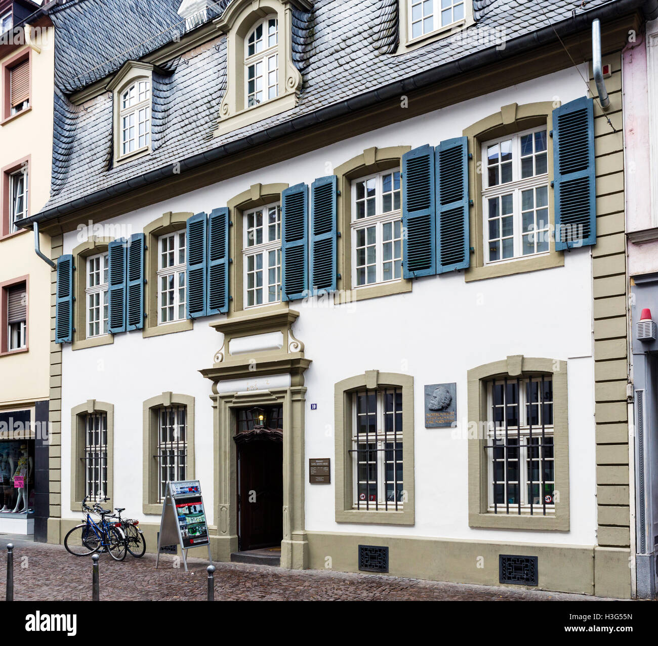 Die Karl-Marx-Haus, wo Karl Marx geboren wurde und aufwuchs, Altstadt, Trier, Rheinland-Pfalz, Deutschland Stockfoto