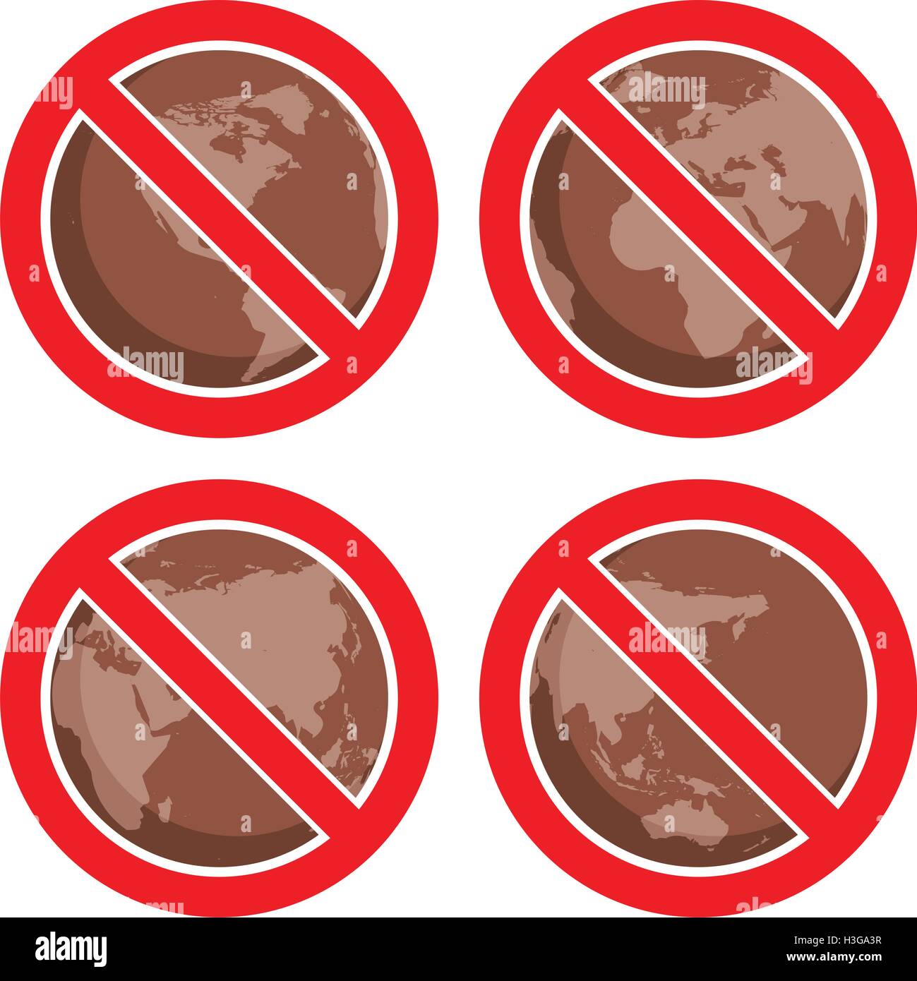 flache Vektor-Icons, globale Erde Umweltverschmutzung zu stoppen Stock Vektor