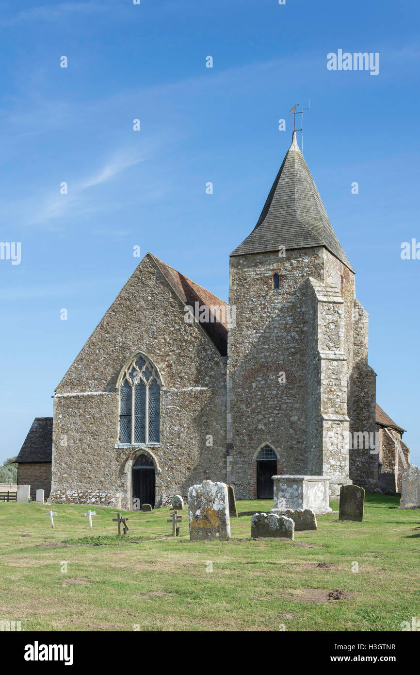 12. Jahrhundert St Clement Kirche, Old Romney, Kent, England, Vereinigtes Königreich Stockfoto