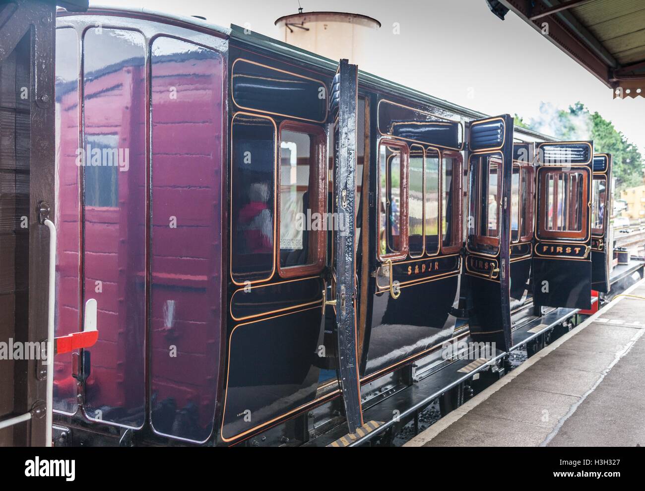 Somerset und Dorset erstklassiger Trainer auf der West Somerset Railway auf der Herbst-Gala am 8. Oktober 2016 wieder Stockfoto