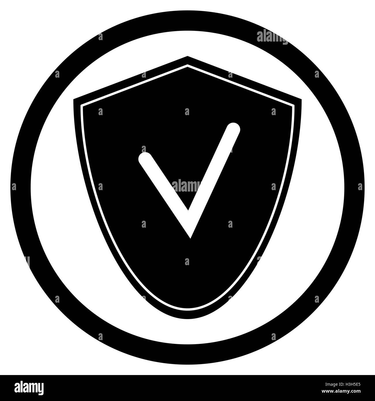 Antivirus-Symbol Schild. Schild-Symbol Logo und Sicherheit, Schutz-Symbole, Vektor-illustration Stockfoto