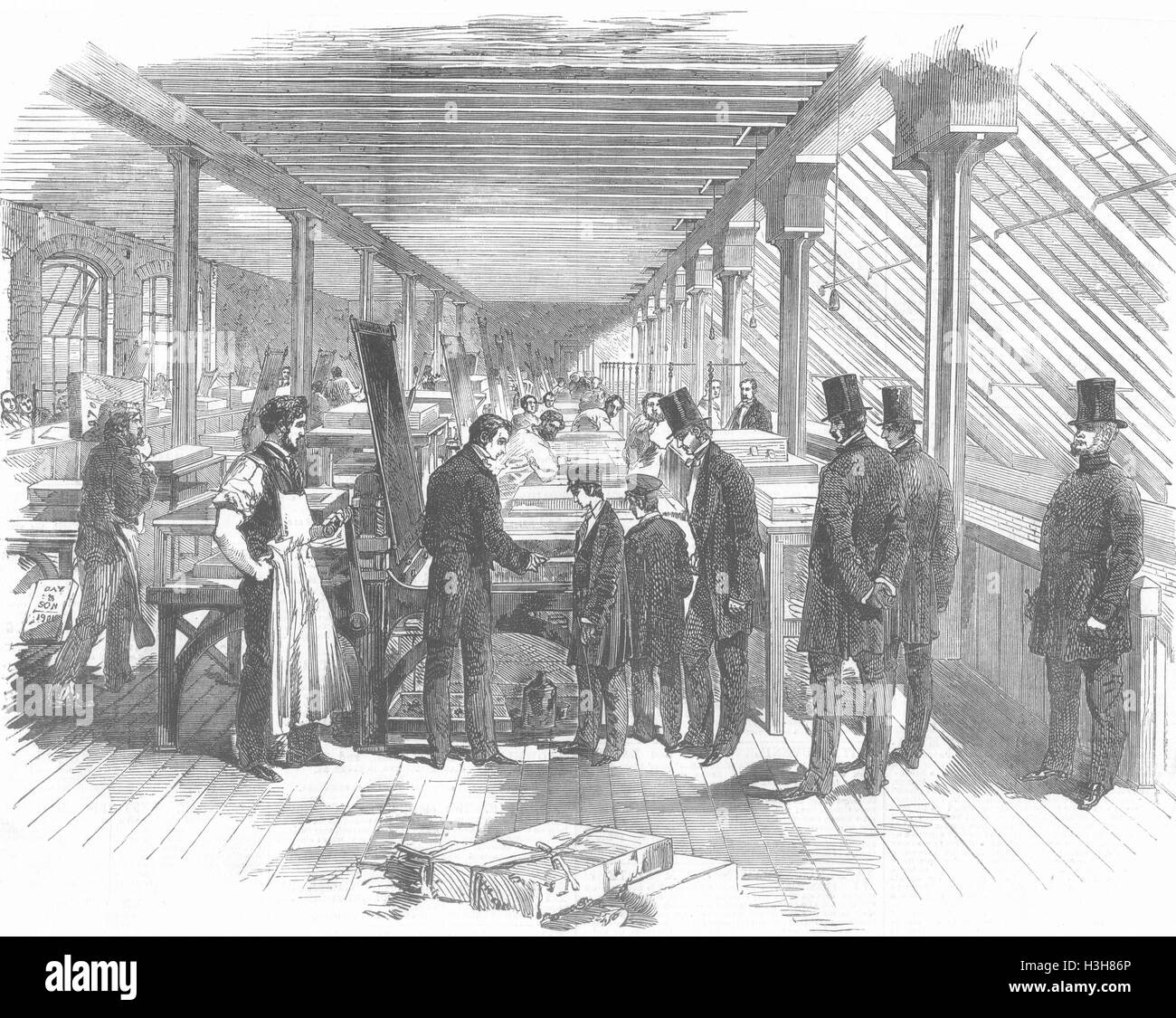 Künstler königlichen Besuch des Tages Lithographen 1856. Illustrierte London News Stockfoto