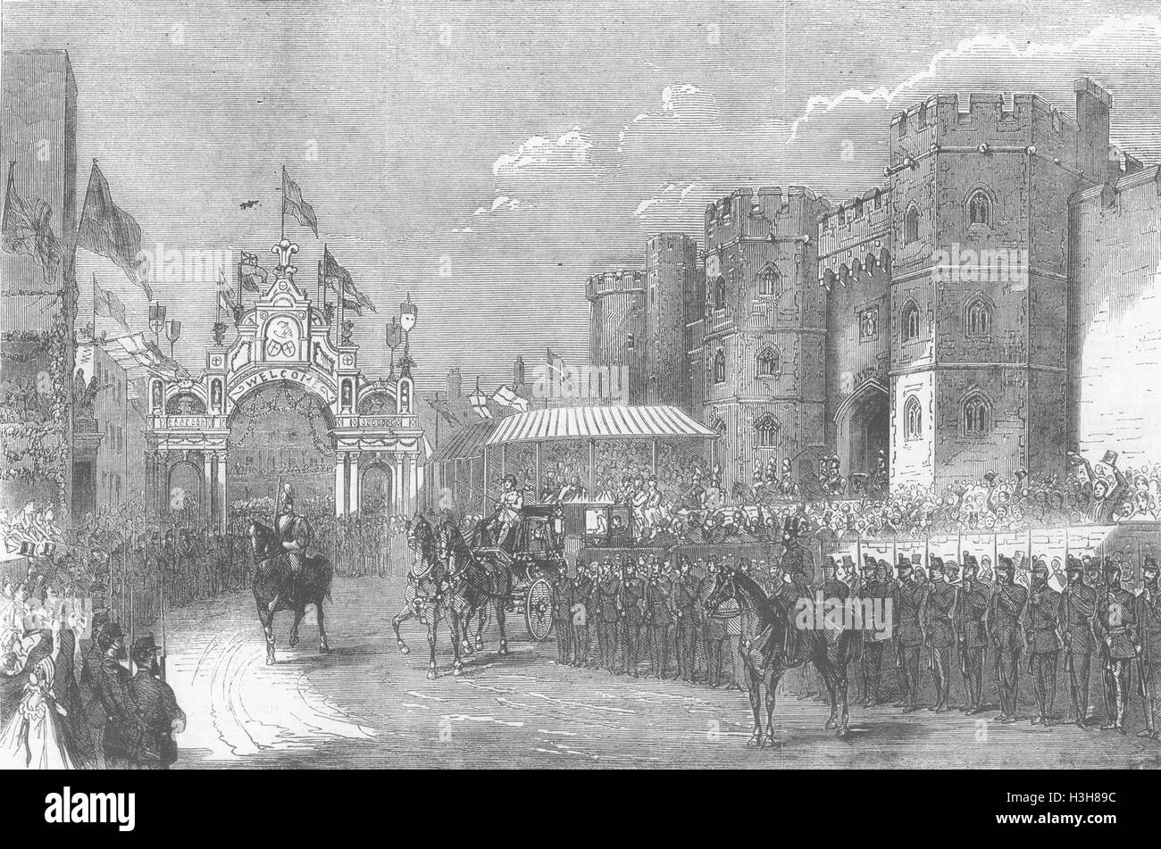 BERKSHIRE Windsor castle Royal wedding, St. George Chapel 1863. Illustriert von Zeiten Stockfoto