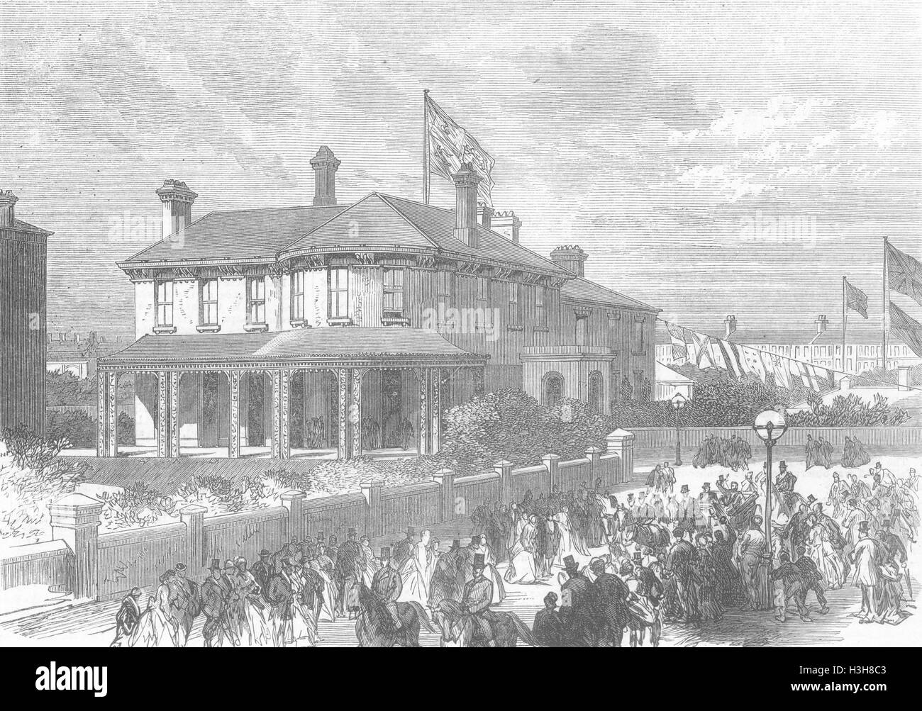 NORFOLK Shadingfield Lodge, Yarmouth 1872. Illustrierte London News Stockfoto
