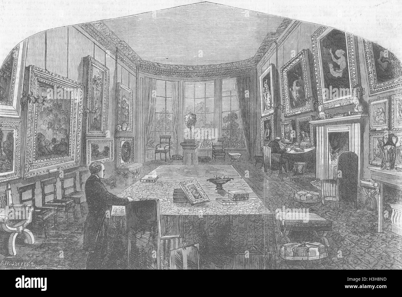 LONDON-Frühstücksraum, Rogers Haus St Jamess Platz 1856. Illustrierte London News Stockfoto