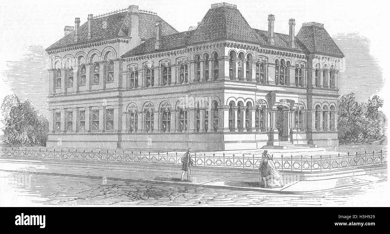 Londoner neue Sakristei-Hall of St Mary's, Newington 1865. Illustrierte London News Stockfoto