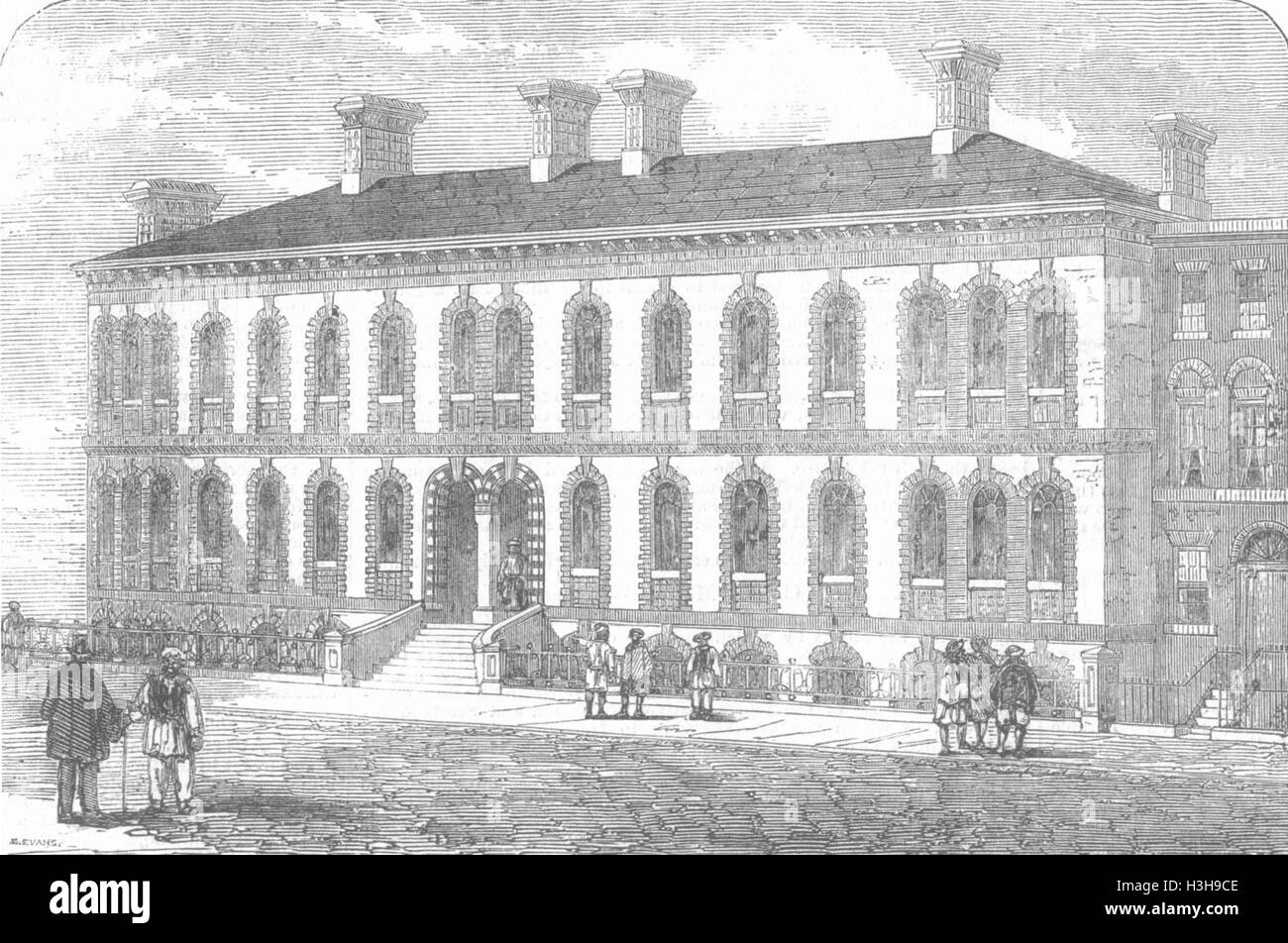 Londoner fremden Haus, West India Dock Rd, Limehouse 1857. Illustrierte London News Stockfoto