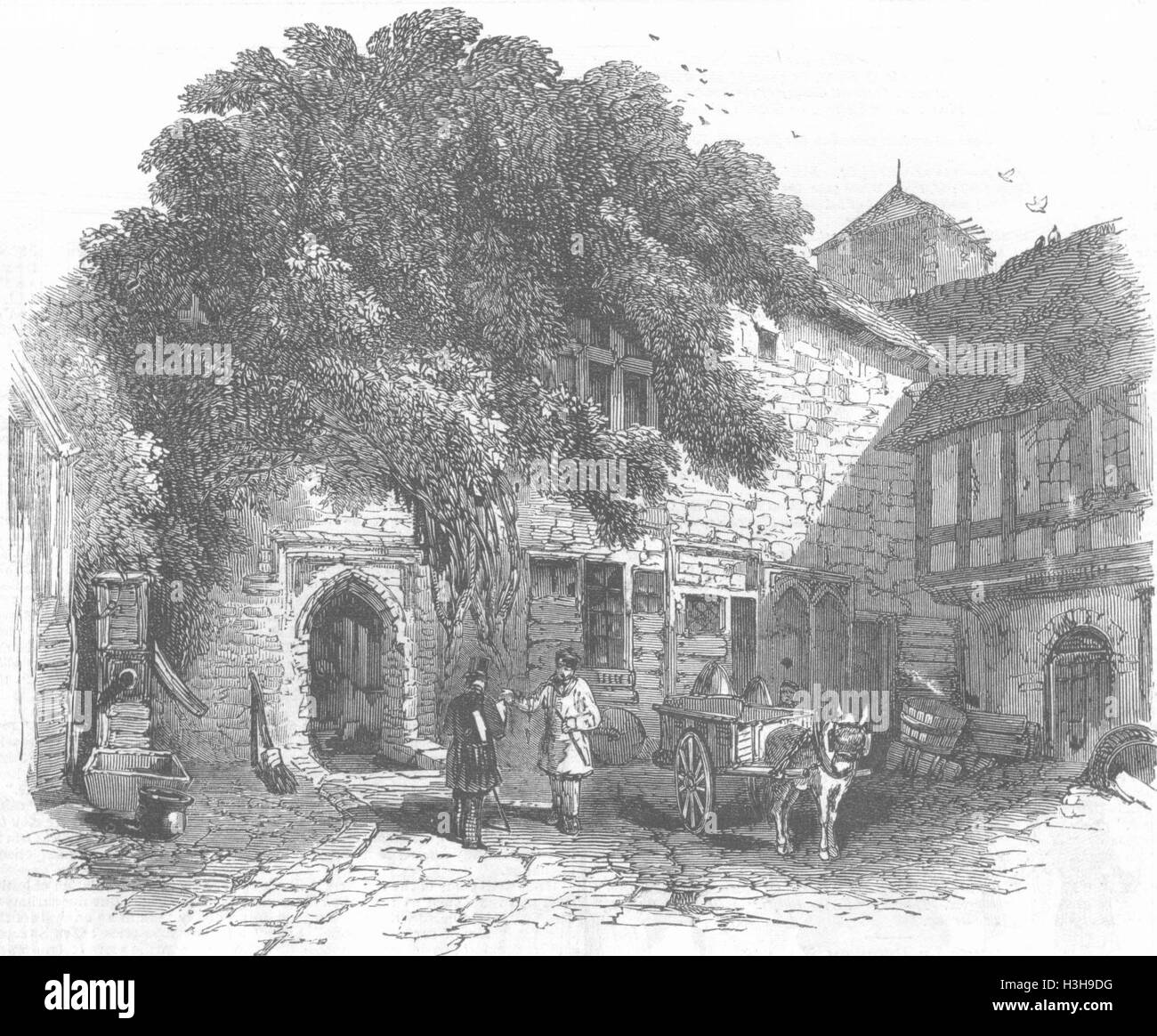 KENT Reste der Priory von Str. Gregory, Canterbury 1848. Illustrierte London News Stockfoto