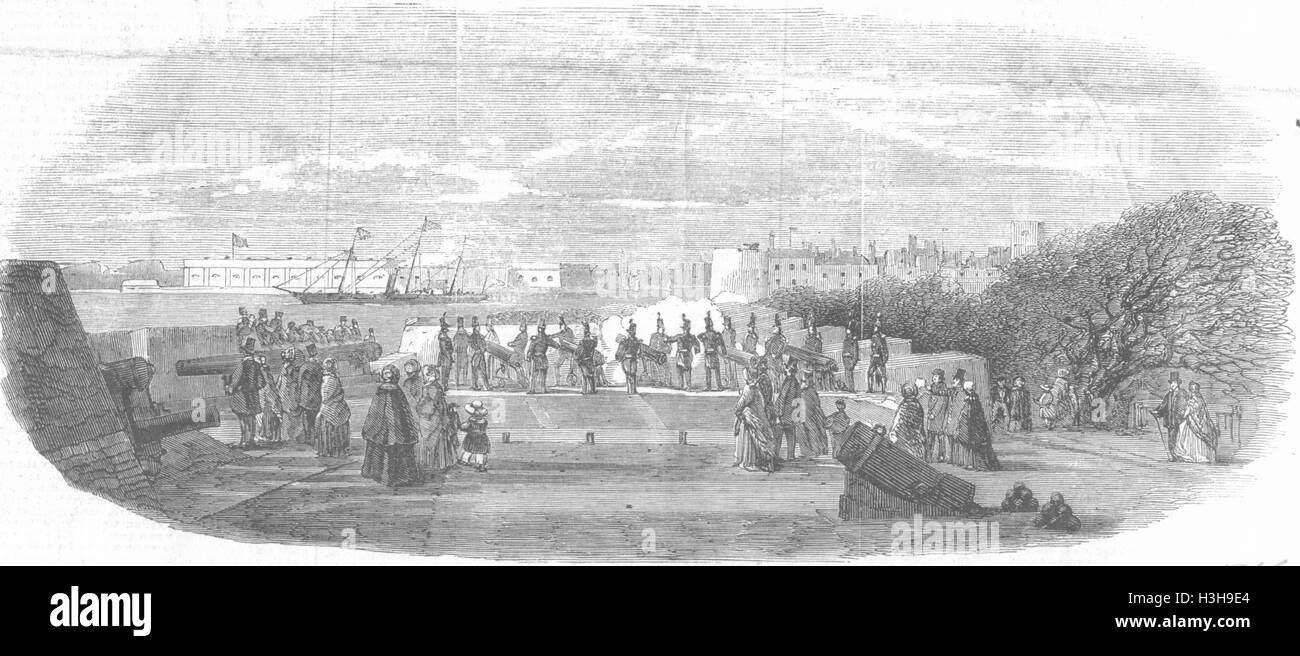 HANTS Königlicher Besuch in Sailors Home Portsmouth 1855. Illustrierte London News Stockfoto