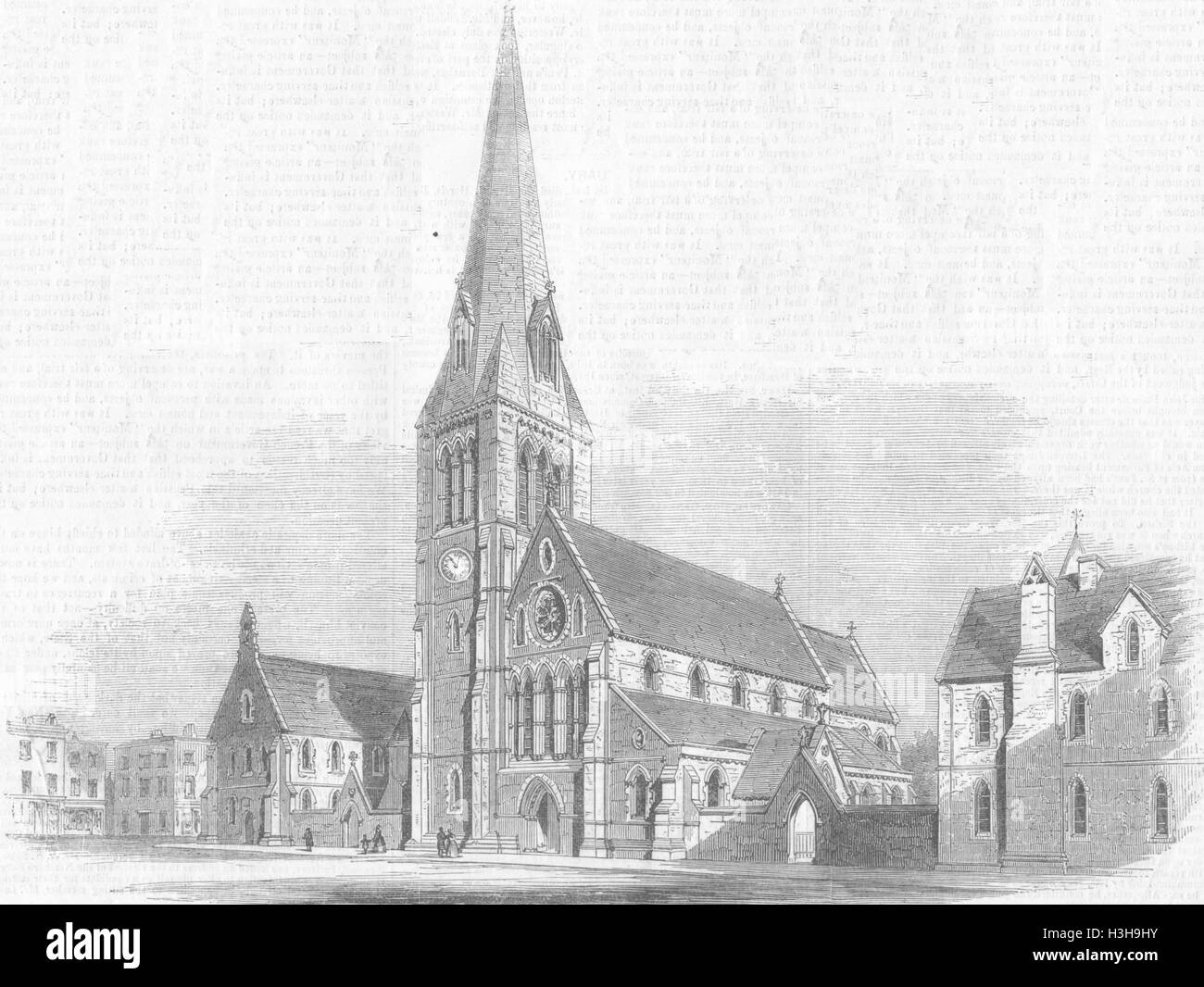 Londoner Kirche des St. Barnabas, Pimlico 1856. Illustriert von Zeiten Stockfoto