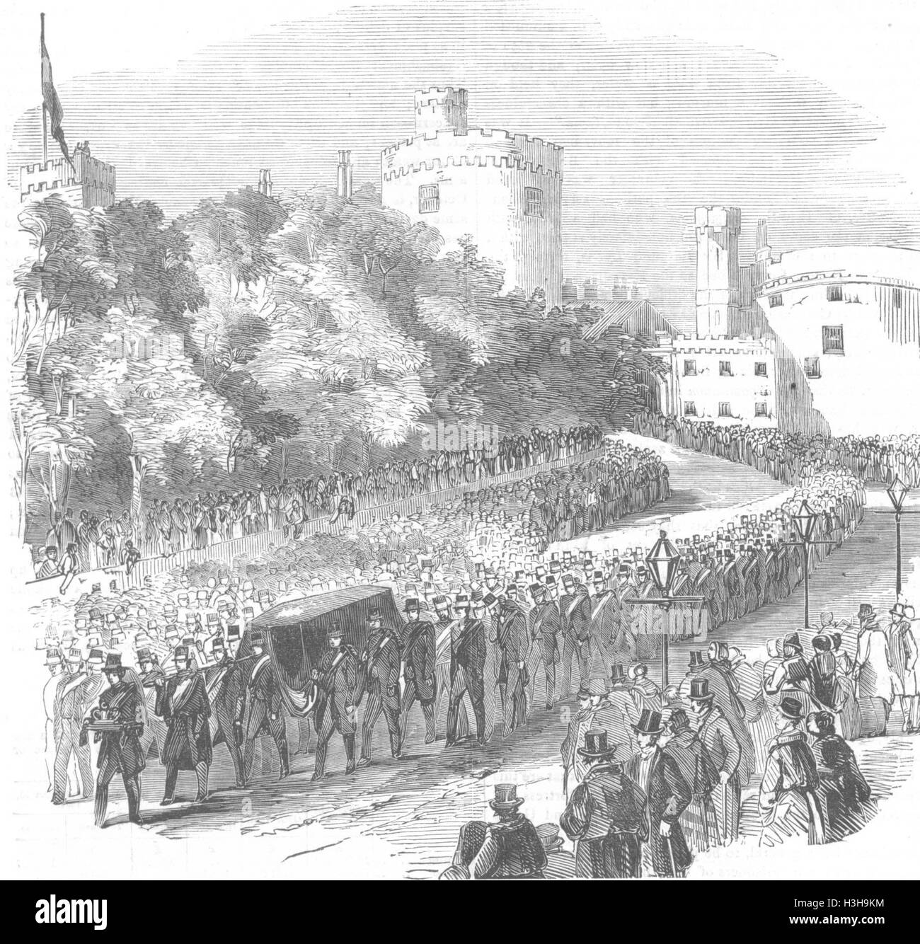 Irland Beerdigung, Kilkenny Castle(Marquis Ormonde) 1854. Illustrierte London News Stockfoto