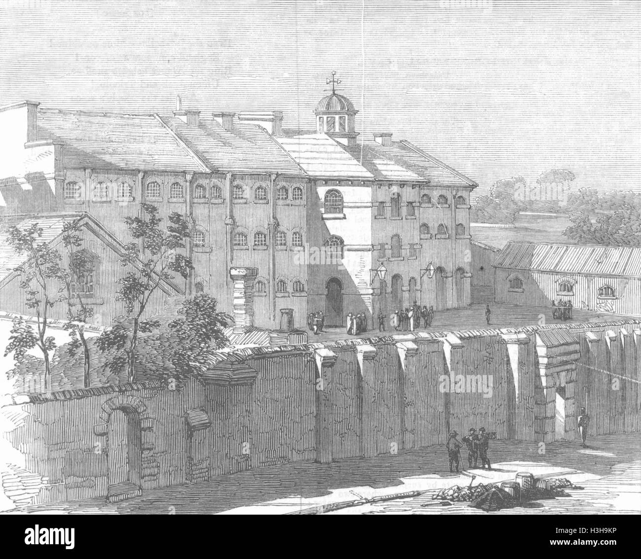 SUSSEX Gaol, Lewes für russische Kriegsgefangene 1854. Illustrierte London News Stockfoto