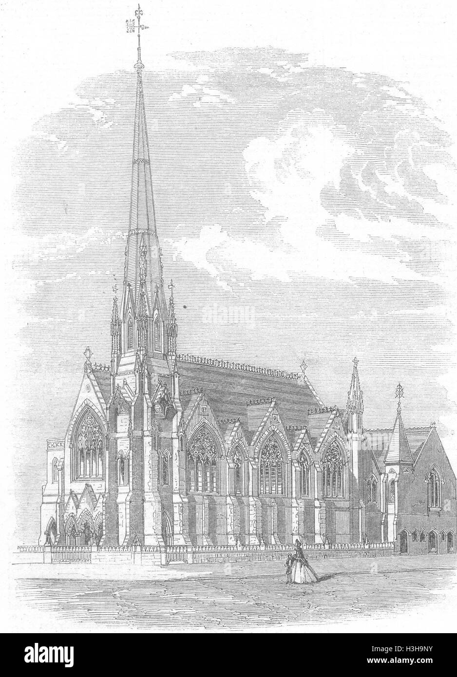 WARCS Kirche des Messias, Broad St, Birmingham 1862. Illustrierte London News Stockfoto