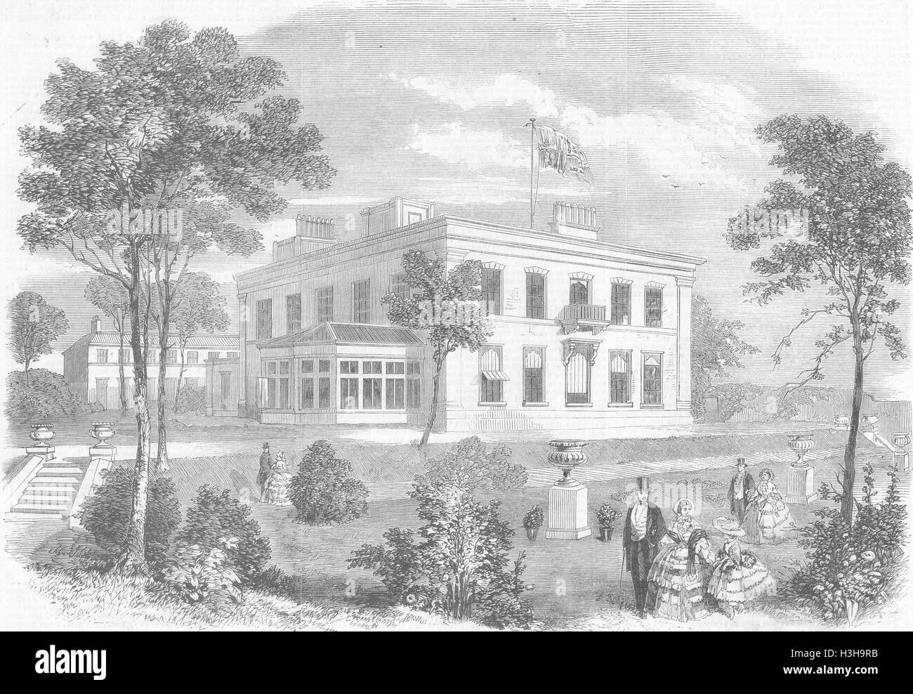 YORKS Haus des Bürgermeisters von Leeds 1858. Illustriert von Zeiten Stockfoto