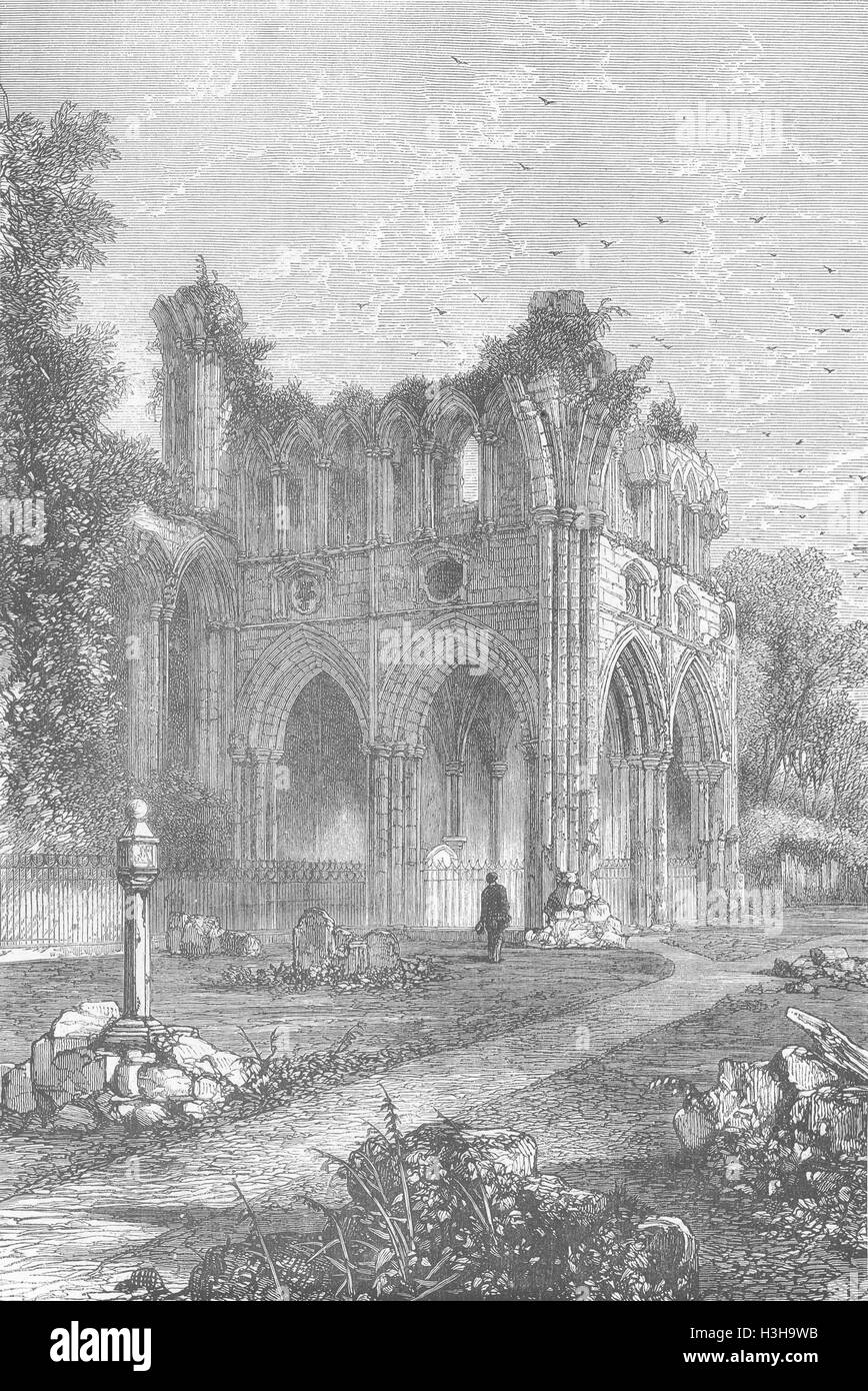 Schottland Dryburgh Abbey, Grab von Sir Walter Scott 1871. Die Grafik Stockfoto