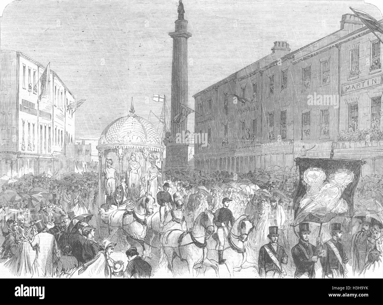 YORKS Parade, Wilberforce Denkmal, Rumpf 1863. Illustrierte London News Stockfoto