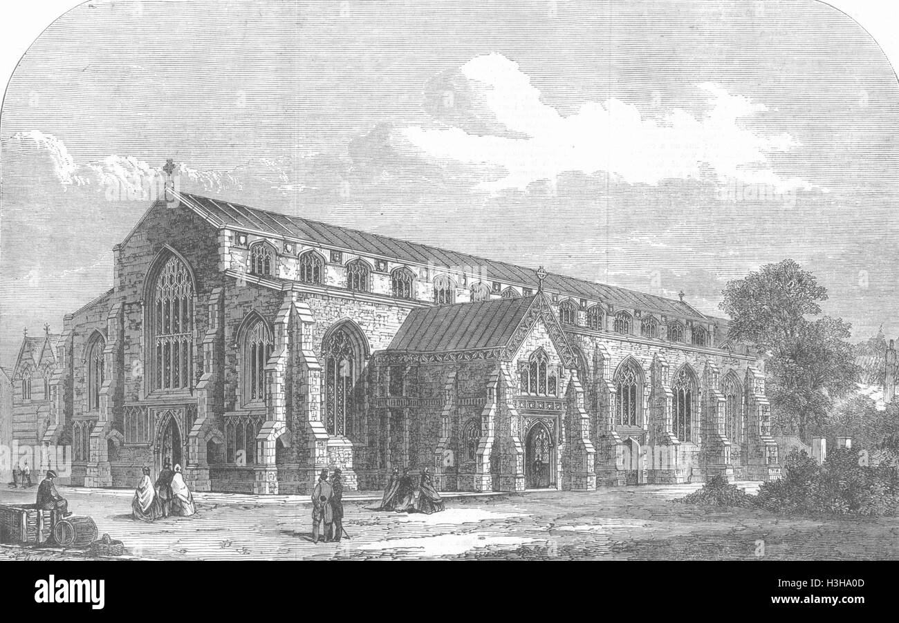 Norwich, NORFOLK St. Andrew's Hall renoviert 1863. Illustrierte London News Stockfoto