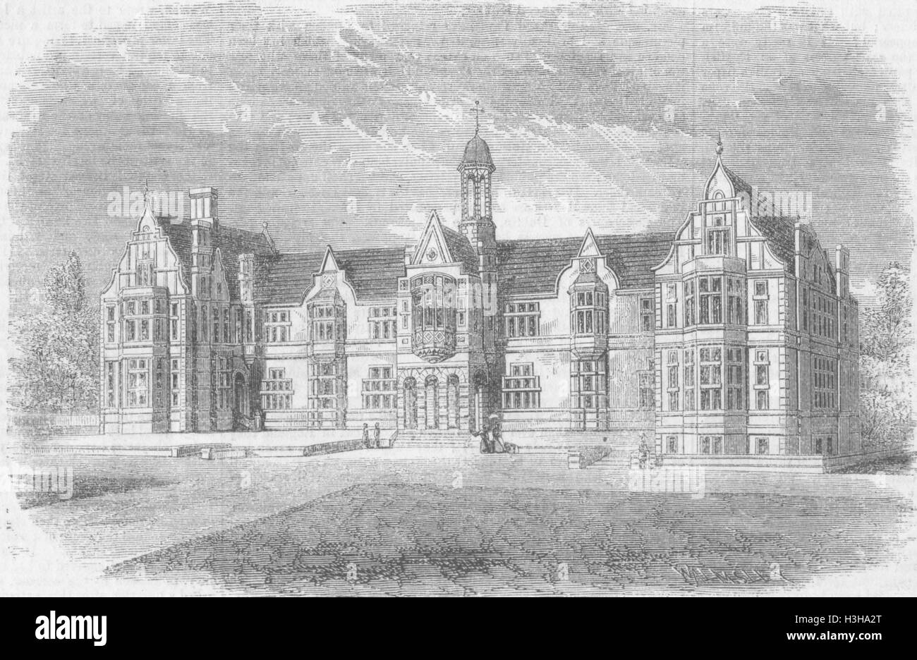 WALES Normal College in Bangor 1859. Illustriert von Zeiten Stockfoto