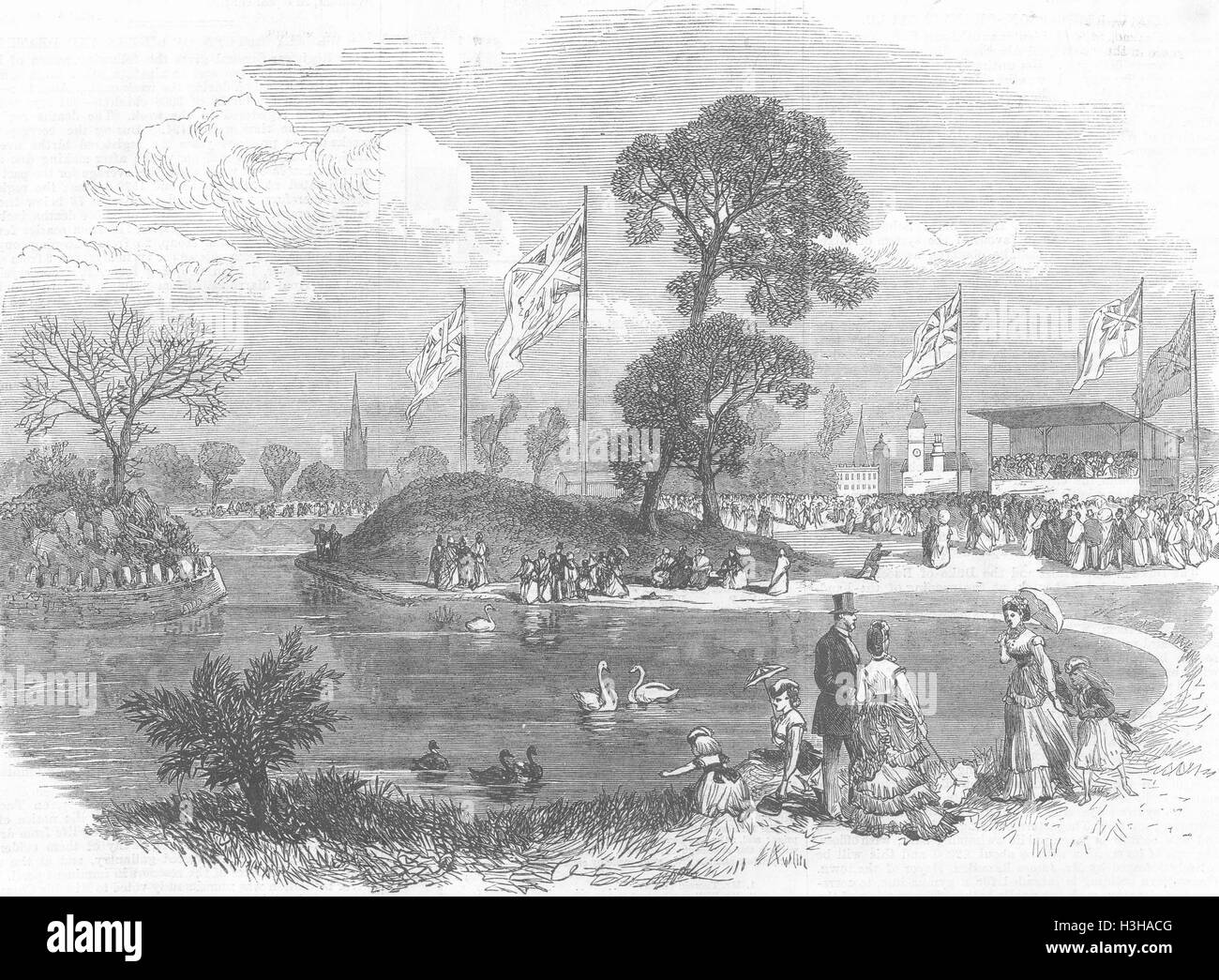 LANCS Alexandra Park, Manchester 1870. Illustrierte London News Stockfoto