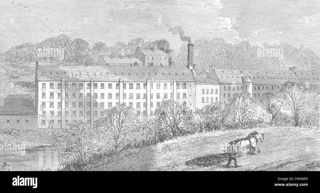 Schottland-Dr. Livingstone Birth Place & Arbeitsplatz 1874. Die Grafik Stockfoto