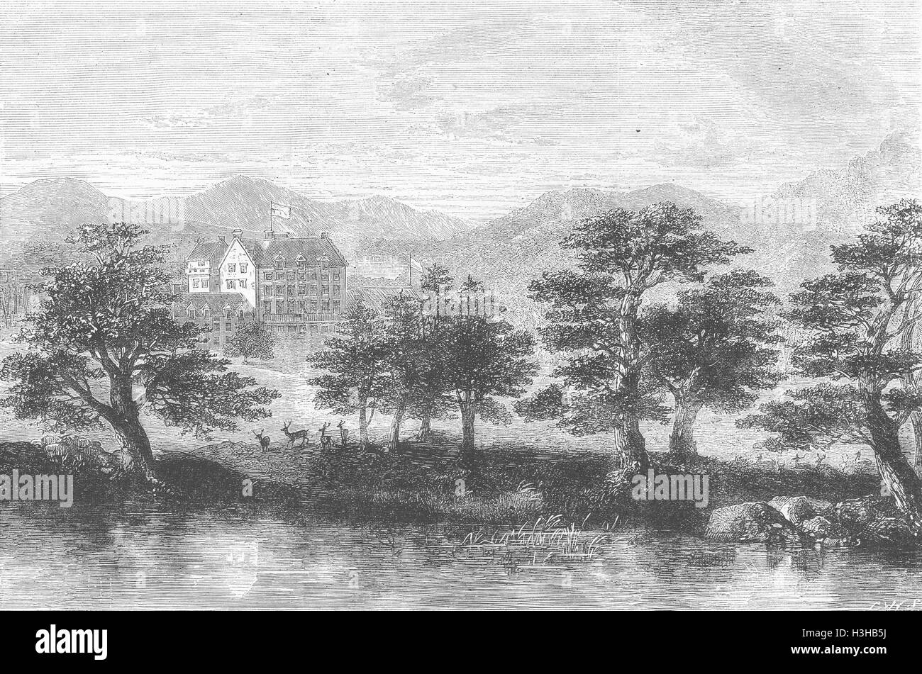Schottland Schloss Grant, Inverness-Shire 1872. Die Grafik Stockfoto