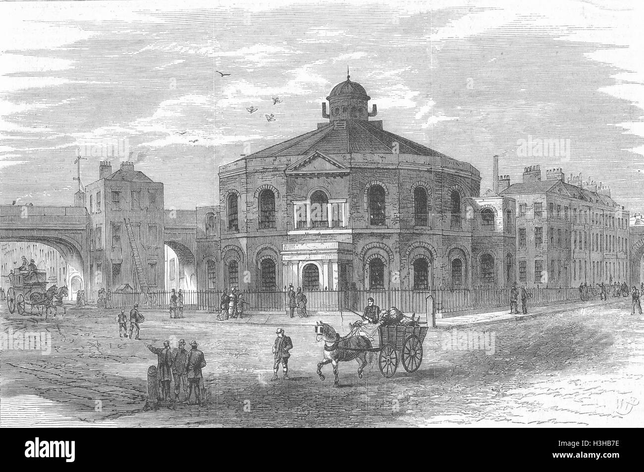 SURREY Kapelle, Blackfriars Rd(Rowland Hill's) 1881. Illustrierte London News Stockfoto