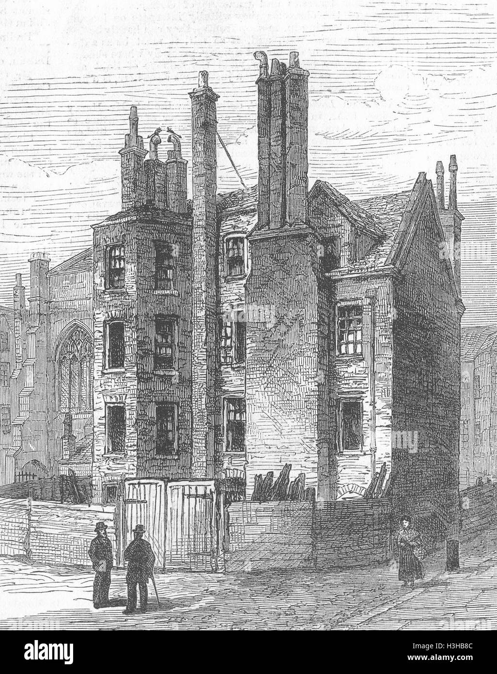 LINCOLNS INN Gebäude, Lincolns 1881 abgerissen. Illustrierte London News Stockfoto